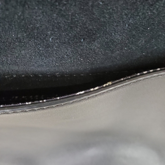 Dear Drew by Drew Barrymore Leather Envelope Satchel Black Gold - Picture 7 of 16